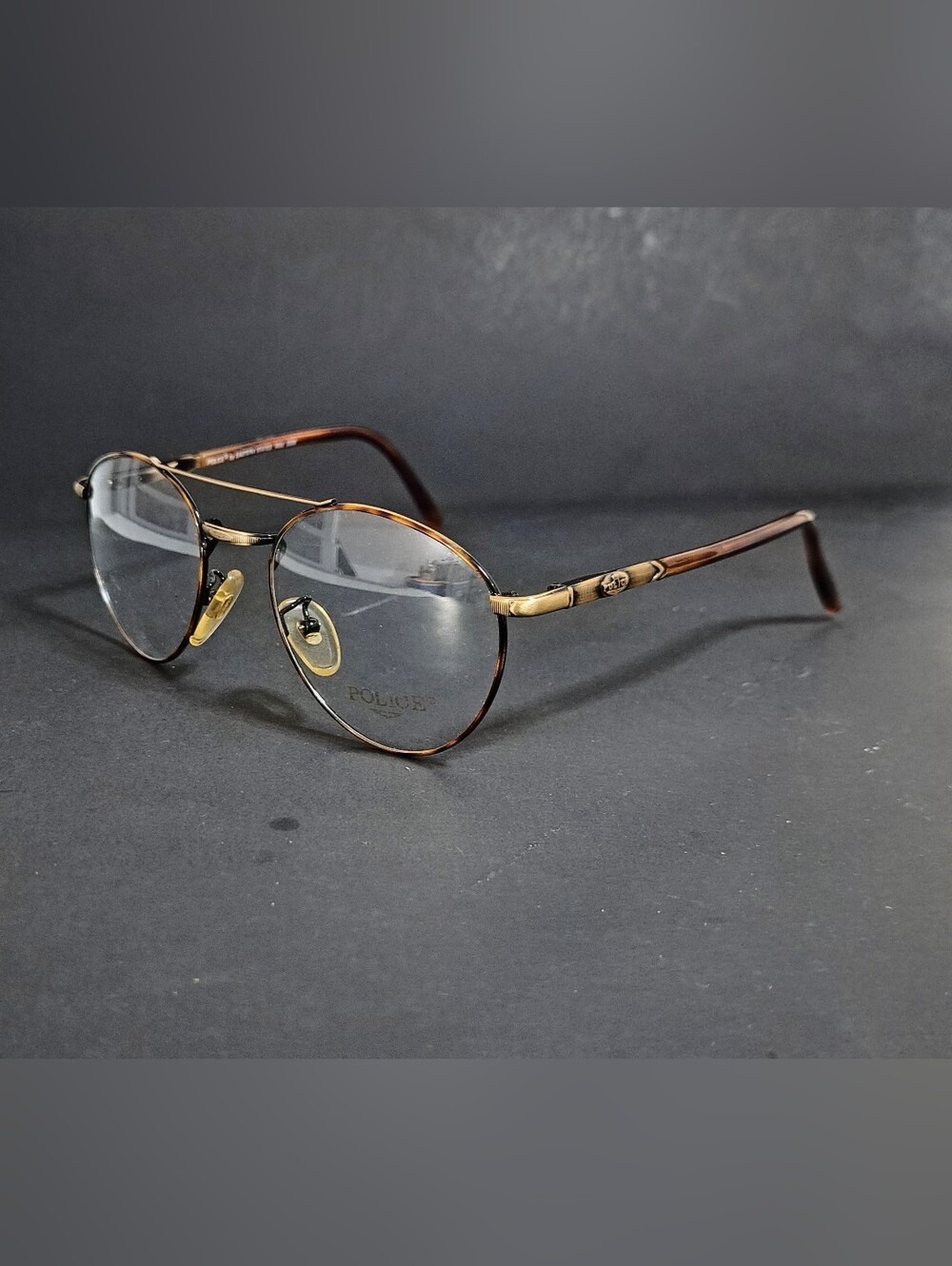 Vintage NOS POLICE By Eastern States Mod.2220 Col.423 Tortoise Men Made In Italy
